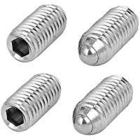sourcingmap® M10x20mm Tornillo Prisionero de muelle de acero inoxidable 304 con punta de bola hexagonal 4pcs